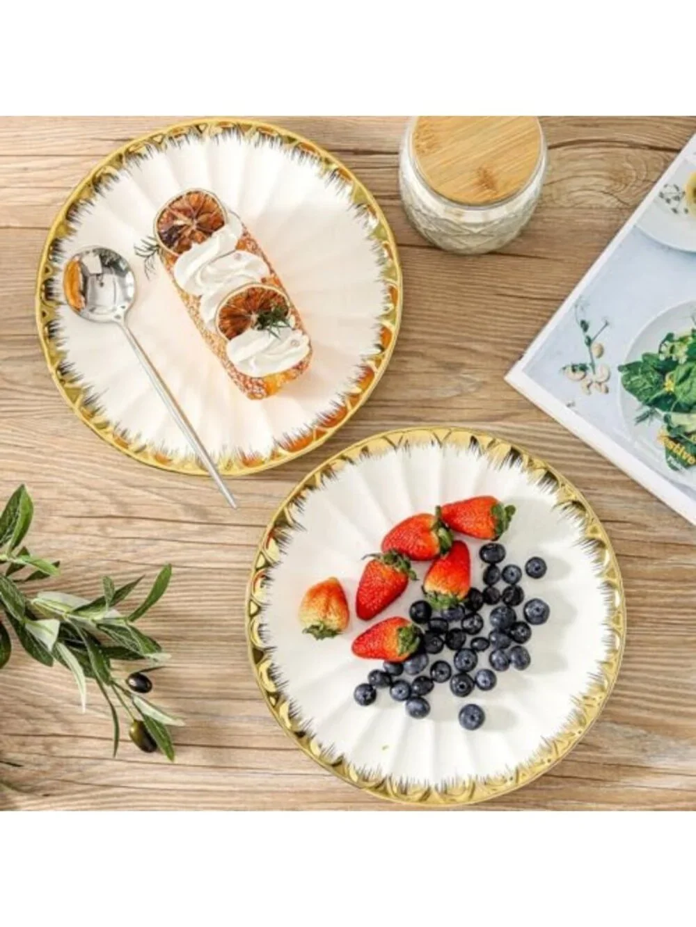 Elegant Ceramic Dinner Plates Set of 4 - 10